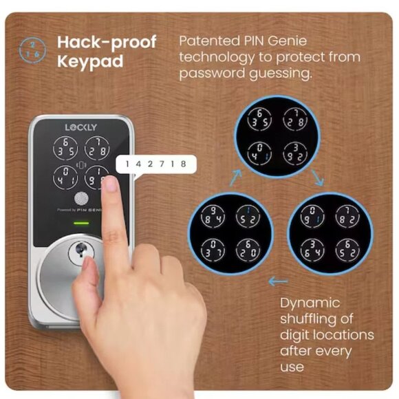 Lockly Pro Zeno Series Deadbolt WiFi Smart Lock Home Key Fingerprint Siri/Alexa - Picture 7 of 14